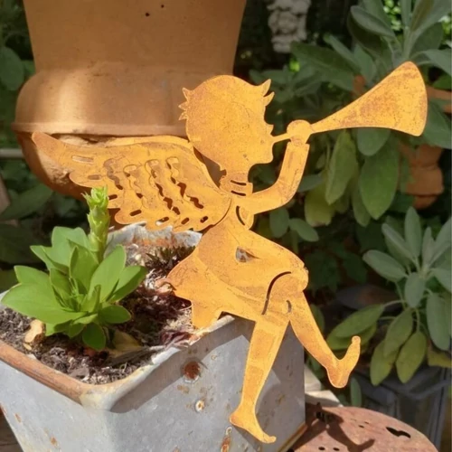 Rozsdás trombitás Manó fiú - 200mm