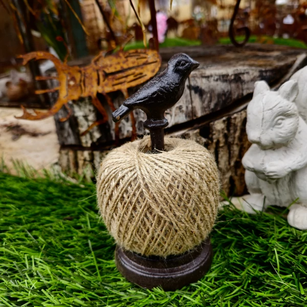 Öntöttvas madár kenderkötél tartó