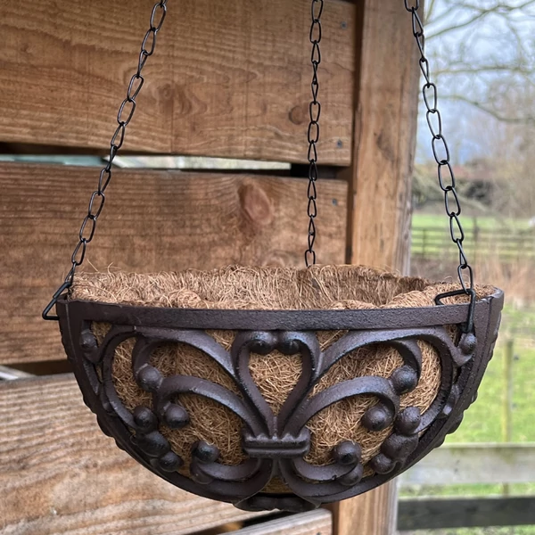 Öntöttvas virágkosár, 25cm átmérőjű