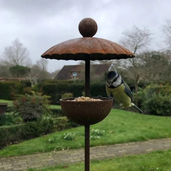 Rusztikus madáretető kehely tetővel (120x80)